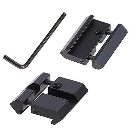 CAJOAUIS 2pcs 11mm Dovetail to 20mm Picatinny Weaver Low Profile Snap-in Rail Adaptor for Rifle Scope