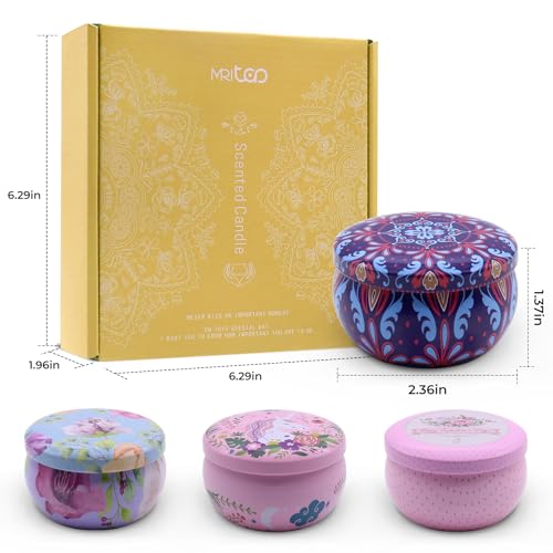 Scented Candles Gift Set for Women 4 Pack Soy Wax Candles with Dried Flowers Reusable Tin Aromatherapy Relaxation Gift for Birthday Mothers Day Valentines Day - Image 4