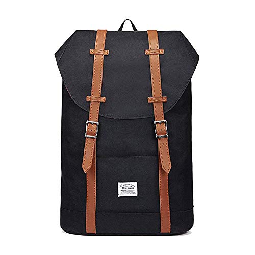Lightweight Outdoor Backpack, KAUKKO Travel Casual Rucksack Laptop Daypack for 15" (6-1-black)