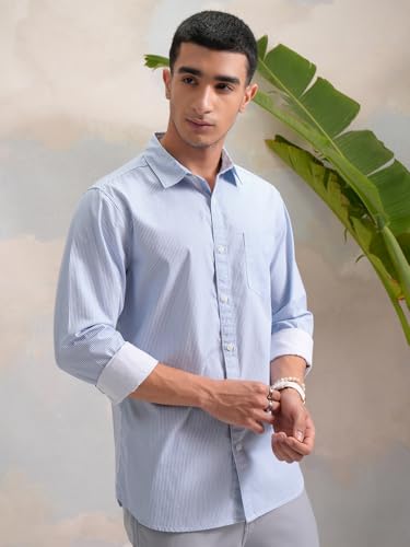 Image of Highlander Men's Slim Fit Striped Shirt | Full Sleeves | Everyday Wear Stylish Shirts for Men