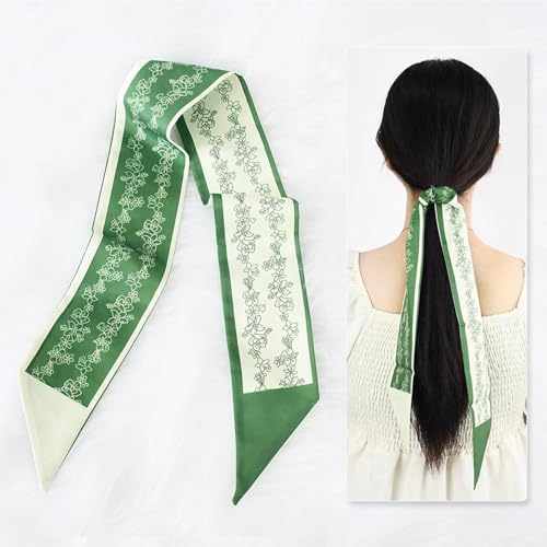 Satin Head Scarf for Women - Silky Long Thin Multipurpose Headscarf for Hair Neck & Purse Bag Fashion Accessory2