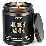AOOVOO Scented Candles for Men - Midnight & Jasmine Candles for Home Scented, Masculine Black Candle Gift for Women & Men, Gifts for Birthday, Christmas, 9 oz Natural Soy Wax