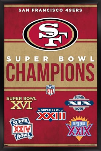 NFL San Francisco 49ers - Champions 23 Wall Poster, 34L" x 22.4W", Black Framed Version