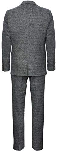 Abito da Uomo Grigio Classico 3 Pezzi in Tweed a