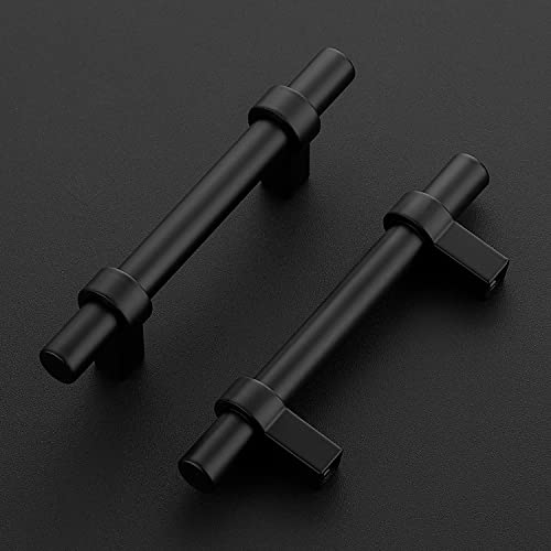 Image of Ravinte 5 Pack 5 Inch Cabinet Pulls Matte Black Kitchen Cabinet Hardware Cupboard Handles with Square Base 5 inch Length,3 inch Hole Center