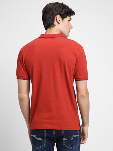 Image of Dennis Lingo Men's Cotton Solid Regular Fit Mandarin Collar Short Sleeve Polo Tshirt