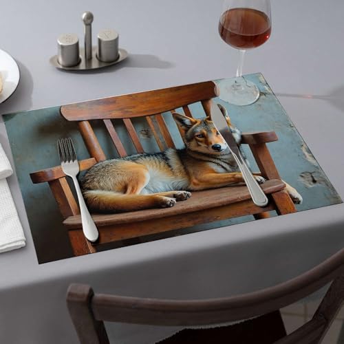 Sets de table rustiques motif loup pour une ambiance chaleureuse et authentique - 2