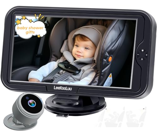 Image of Baby Car Camera for Backseat 1080P - HD Crystal Night Vision, Easy to Install, 360° Rotation, Protect Baby's Eye, Perfect for Grey Car Interiors, Rear Facing Backseat Camera for Newborn, Infant, Kids