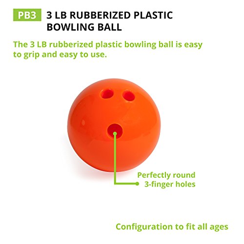 Champion Sports Rubberized Plastic Bowling Ball - 3 LB Orange by Champion Sports - Image 3