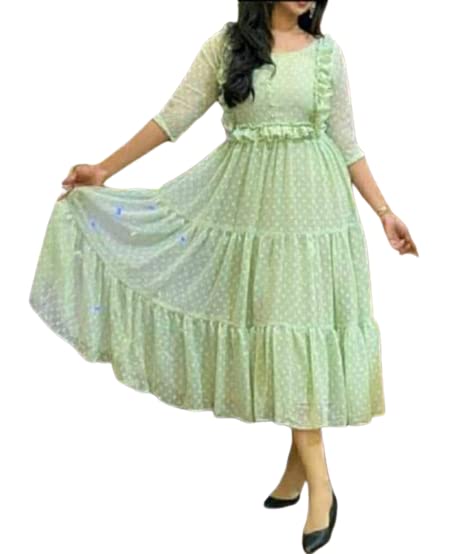 Perry Collection Georgette Classic Fashionista Women Dresses Three-Quarter Sleeves