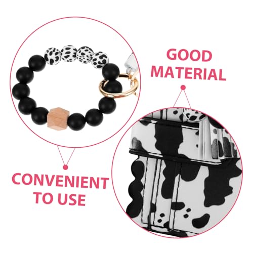 Colorful Bead Bracelet Rfid Wallet for Women Wristlet Wallet Purse for Women Cow Print Coins Purse4