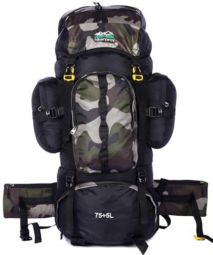 Image of hiker's way 75+5 Ltrs Rucksack bags Rucksacks for men Trekking bags for men backpacks Travelling Bag For men and women with waterproof compartment with rain cover