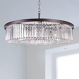 Meelighting Oil Rubbed Bronze Crystal Chandeliers Modern Contemporary Ceiling Lights Fixtures...