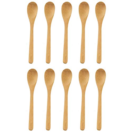 JapanBargain 3805x10, Matcha Scoop Bamboo Spoon for Tea Spice Salt Sugar Appetizer Snack Ice Cream Yogurt 7.5 inch, Pack of 10