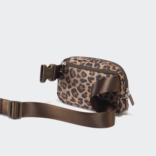 Image of Pander Two Way Zipper Fanny Pack Nylon Everywhere Belt Bag for Women, Water Repellent Waist Packs, Crossbody Bags with Adjustable Strap (Leopard Multi)