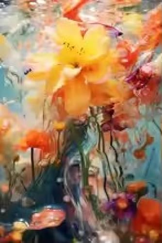 Fleurs colorées dans l'eau impression toile 30x45cm - 2
