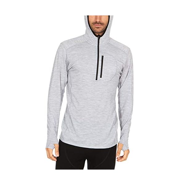 Mens Micro Weight Woolverino ¼ Zip Sun Hoodie - 84% Merino Wool, 12% Nylon, 4% Spandex - Image 5