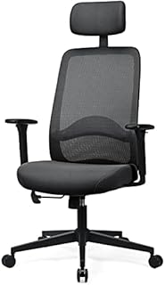 MELOKEA Ergonomic Office Chair, High Back Computer Desk Chairs, Mesh Home Office Desk Chairs with Lumbar Support & Foam Headrest, Study Task Work Chair, Black