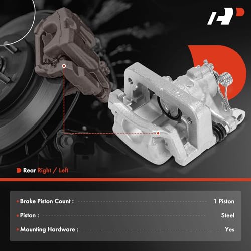 Image of A-Premium Rear Right Passenger Side Disc Brake Caliper with Bracket | Compatible with Buick, Chevrolet Model - Encore 2018-2022, Trax 2018-2022, 1.4L, Corrosion-resistant, Direct-fit