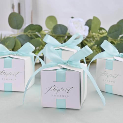 Image of Double Face Light Blue Satin Ribbon 5 /8 inch X 50 Yards Polyester Light Blue Ribbon for Gift Wrapping Very Suitable for Weddings Party Invitation Decorations and More
