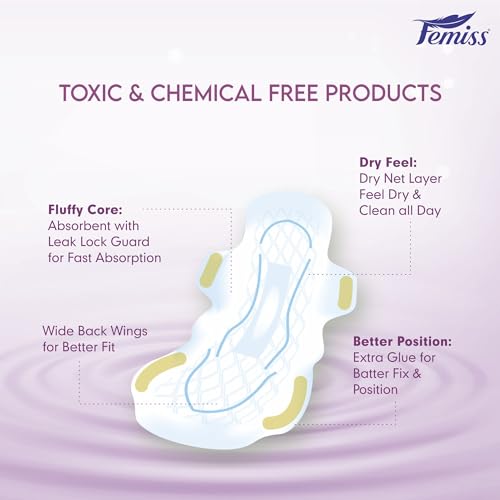 Image of Soft & Rash Free Sanitary Pads (42 PCS) for Women |Quick Absorption|Heavy Flow Champion|Leakage-Proof|Eco+Trifold pads(XL-Size, 290 MM, 6+1 Pads Each, (Pack of 6)