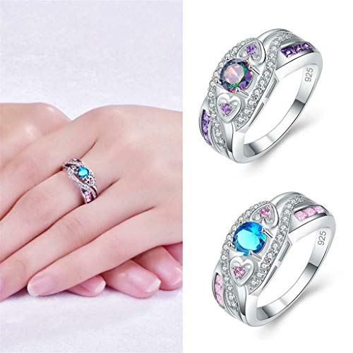 925 Sterling Silver Heart Ring for Women, Heart Band Dainty Engagement Ring Promise Wedding Rings Jewelry2