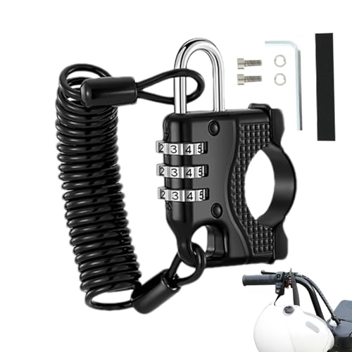 Hobngmuc Câble de Verrouillage de Casque | Accessoire Antivol En D'Aluminium,Cadenas Pour Casque De Vélo Électrique - Pour, Hommes et Femmes - Parking Extérieur, Moto, Vélo Électrique, Nuit et