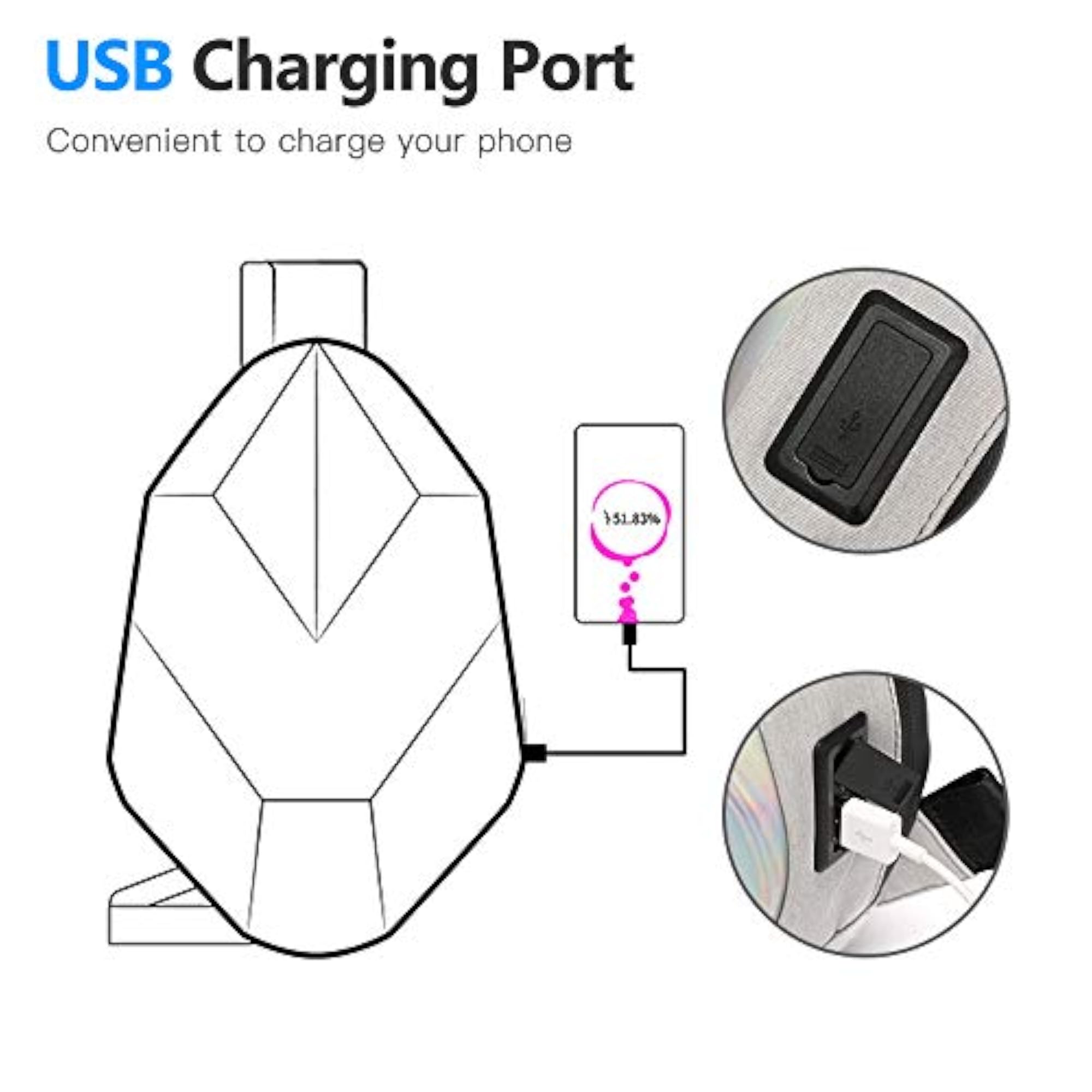 Sling Bag with USB Charging Port, Waterproof Travel Chest Bag