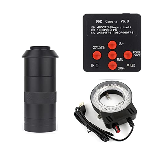 Microscope 2K 38MP 1080P HDMI USB Digital Video Microscope Camera 130X - 300X C-Mount Lens(100X)