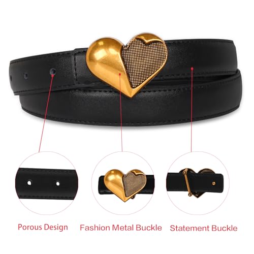 Image of Aurolran Women's Leather Belt with Buckle - Ideal for Dresses, Jeans, and Coats