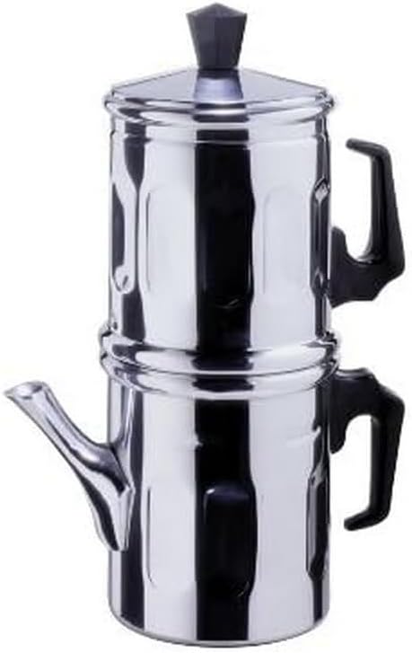 Traditional Neapolitan aluminium coffee maker 3-4 cups, Silver