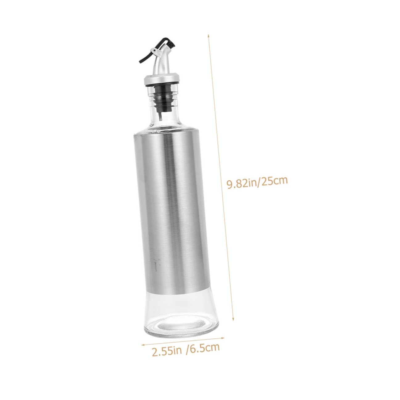 Botellas de Condimentos de Acero Inoxidable y Vidrio Dispensador de Aceite y Vinagre con Capacidad Diseño Ergonómico y Sellado Anti-goteo para Cocina y Barbacoa