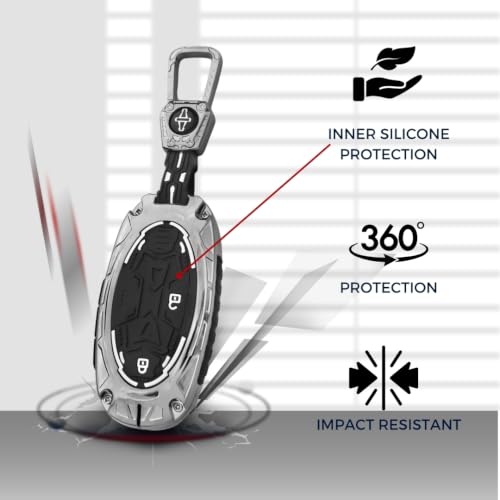 Image of KEYCEPT Metal Armor Keycover Compatible for Hyundai Venue 2026 3 Button Smart Key Cover.