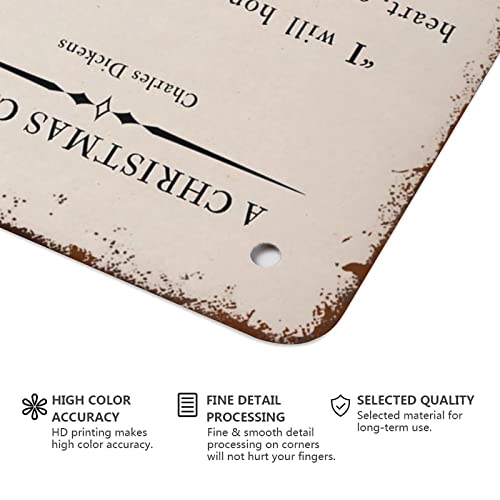 A Christmas Carol Quote Charles Dickens Christmas Poster Inspirational Literature Metal Tin Sign Vintage Wall Decor Retro Art Decorations For Home Bar Pub Cafe Farm Room Office Metal Poster 12X16 Inch #TOP3