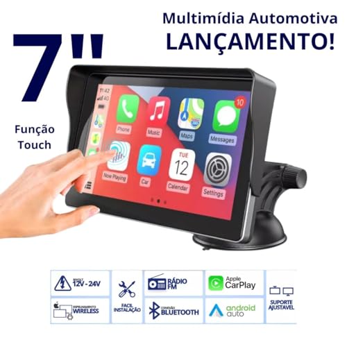 First Option, Central Multimidia Mp5 Tela 7 Polegadas Universal Android Auto Carplay Carro Onibus Ca