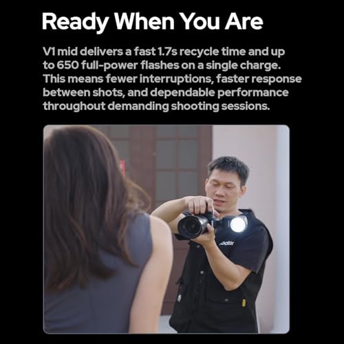 Image of GODOX V1 Mid S TTL Godox Flash for Sony,7.2V /2200mAh 55Ws Round Head Flash