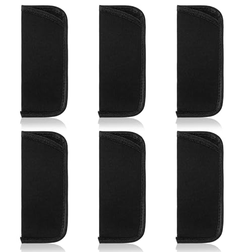 Image of YUXIANLB 6Pcs Slip in Eyeglasses Cases, Reading Glasses Pouch, Fabric Spectacle Pouch, Soft Slim Glasses Slip in Glasses Sleeve, Black Eye glasses Pouch Bag