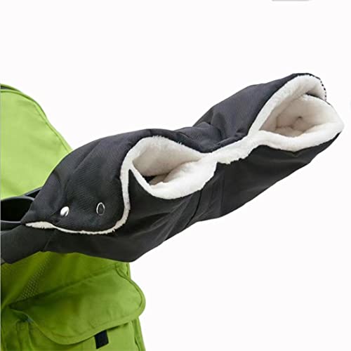 Kinderwagen Handwärmer Kinderwagen Muff Handwärmer Kinderwagen Handschuhe Handmuff mit Warm Weich Flanell, Winter Kinderwagenmuff Wasserfest Winddicht, Universalgröße für Buggy Radanhänger (Schwarz) Cover