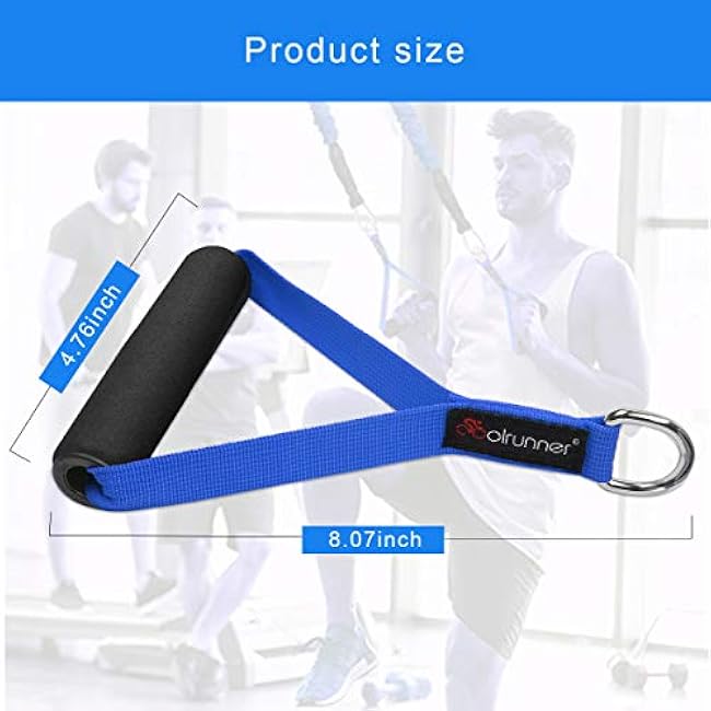 Coolrunner 2 Pair Resistance Band Handles Grips Fitness Strap Wide Design Heavy Duty Cable Handles with Solid ABS Cores, Heavy Gauge Welded D-Rings (4-Piece Set)