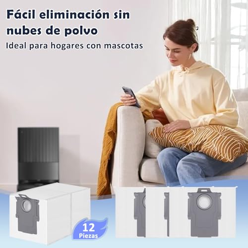 Miniatura 5 de 12 Bolsas De Recambio Compatibles Con Roborock Q Revo, Qrevo S, Qrevo Pro, Qrevo Maxv, Qrevo Curv, Qrevo Slim, S8 Maxv Ultra, Qv 35a 35s Qr 598 798, Saros 10 10r Z70 Bolsas De Aspiradora