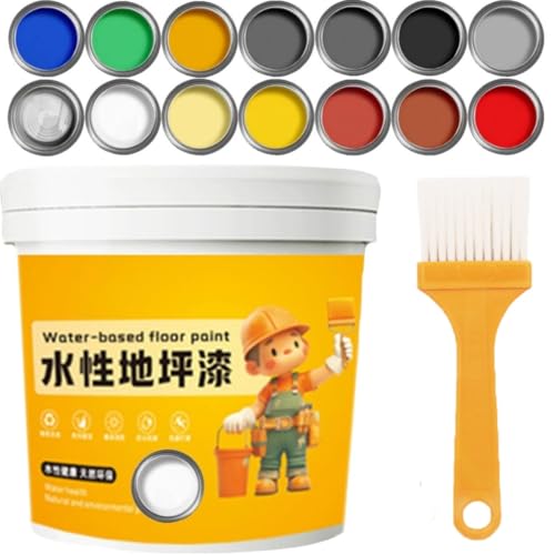 Waterproof Water-Based Epoxy Floor Paint - 2025 New Water-Based Garage Epoxy Flooring Paint, Quick-Dry Anti-Slip Concrete Floor Paints For Interior & Exterior (White)