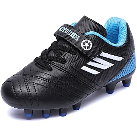 Football Boots Kids Size 2 Boys Football Athletics Shoes Girls Soccer Shoes Trainers Running Shoes Unisex Teenager Sports Shoes Summer Breatheable Non Slip for Indoor Outdoor Black Cover