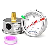 MEANLIN MEASURE 0~200Psi Pressure Gauge, Glycerin Filled 1/8