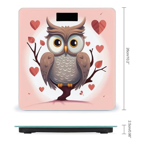 Báscula digital de vidrio templado Owl Lover1 para baño miniatura 2