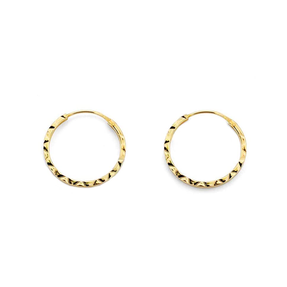 Boucles d'Oreilles Creoles 10x1 mm Or Jaune 9 Carats