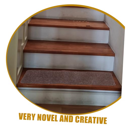 JECOMPRIS 4pcs Stair Mat Step Mat Safety Rug Treads Carpet Protection Film Stair Runners Tile Floor Decals Staircase Step Rug Carpet Stair Treads Stairway Carpet Rugs Polyester Coffee - Thumbnail 5