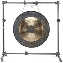 Adjustable stand for gong or tam tam - 15" to 38" Suitable for hanging other percussion instruments e.g. bells, wind chimes etc 6 step height adjustment: 103 to 142.4cm 5 step width adjustment: 98 to 130cm 1 1/2" anodised aluminium tube construction ...