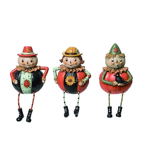 Transpac Scarecrow Sitter Figurines Set of 3 Johanna Parker Fall Harvest Halloween
