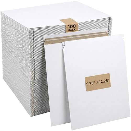 Image of BOX USA Rigid Mailers 9 inch x 12 inch (100-Pack) - Cardboard Mailer Envelopes for Photos, Documents, Prints - Stay Flat