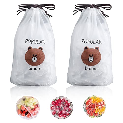 Gtwinsone 200 piezas Bolsas de Conservación de Alimentos Elasticas Fresca Bolsitas Plastico Pequeñas Bolsas Hermeticas Funda para Comida Sellado de Plástico Transparente Impermeable Reutilizables